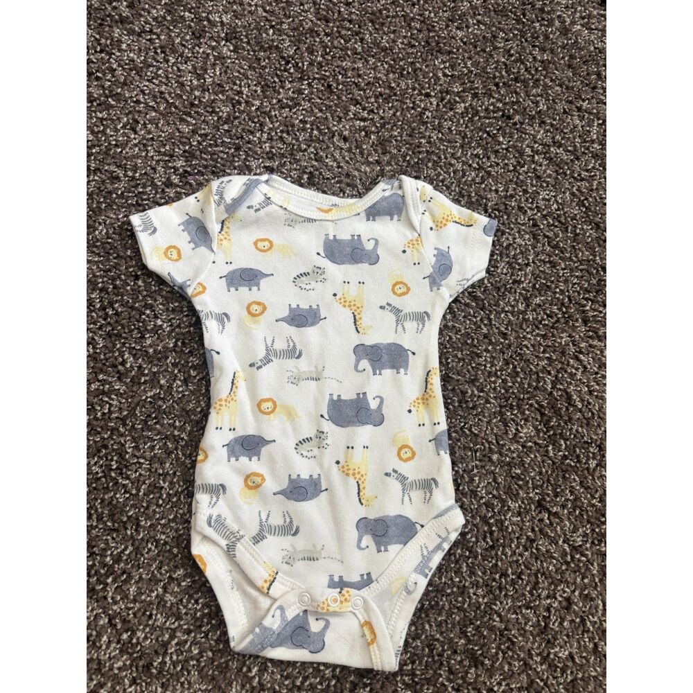 Le Top Bébé Safari Animal Print Short Sleeve Bodysuit 3–6 Months